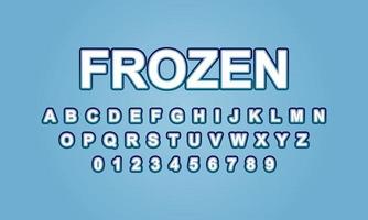 frozen style editable text effect vector