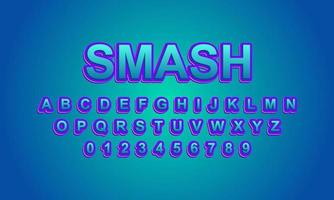 smash style editable text effect vector