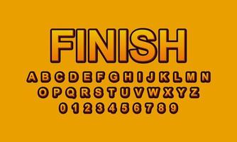 finish style editable text effect vector