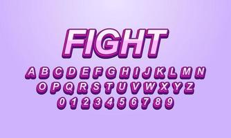 Editable text effect fight title style vector