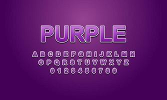 Editable text effect purple title style vector