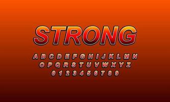 Editable text effect strong title style vector