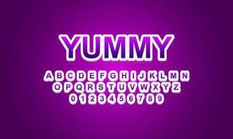 Editable text effect yummy title style vector