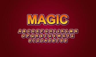 Editable text effect magic title style vector