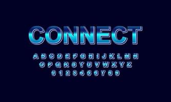 Editable text effect connect title style vector