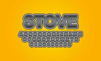 Editable text effect stove title style vector