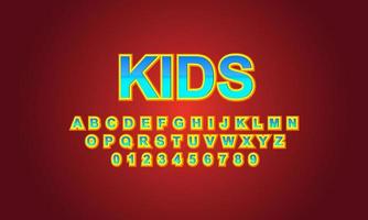 Editable text effect kids title style vector