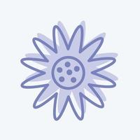 Daisy Icon in trendy two tone style isolated on soft blue background vector