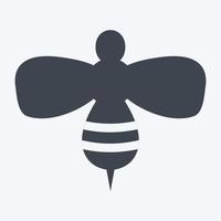 Honey Bee Icon in trendy glyph style isolated on soft blue background vector