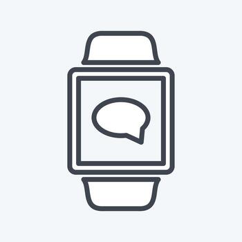 icono de la aplicación de mensajería en estilo de línea de moda aislado sobre fondo azul suave vector