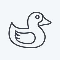 icono de patito en estilo de línea de moda aislado sobre fondo azul suave vector