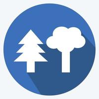 Icon Trees - Long Shadow Style vector