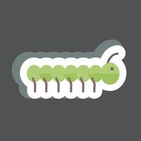 Worm Sticker in trendy isolated on black background vector