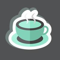 Hot Coffee Sticker in trendy isolated on black background vector