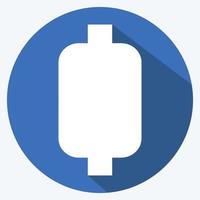 Thread Spool I Icon in trendy long shadow style isolated on soft blue background vector