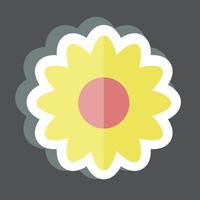 Flower Sticker in trendy isolated on black background vector
