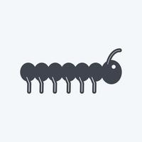 Worm Icon in trendy glyph style isolated on soft blue background vector