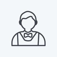 Barkeeper Icon in trendy line style isolated on soft blue background vector