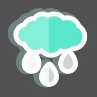 Rain Cloud Sticker in trendy isolated on black background vector