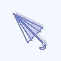 Umbrella Icon in trendy two tone style isolated on soft blue background vector