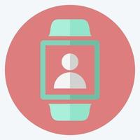 User on Watch Icon in trendy flat style isolated on soft blue background vector