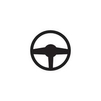 Steering wheel logo vector flat design