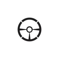 Steering wheel logo vector flat design