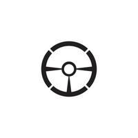 Steering wheel logo vector flat design