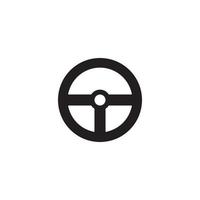 Steering wheel logo vector flat design