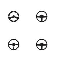 Steering wheel logo vector flat design