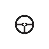 Steering wheel logo vector flat design