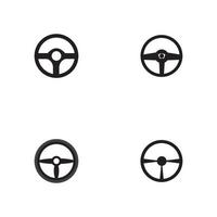 Steering wheel logo vector flat design