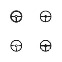 Steering wheel logo vector flat design