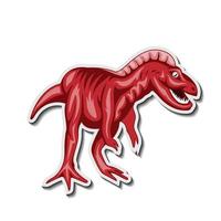 calcomanía de dinosaurio tiranosaurio de dibujos animados retro vector