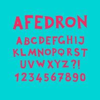 English alphabet. Vector. Set of latin letters on a turquoise background. Fun, informal font. All symbols are isolated separately. Cartoon hipster style. vector