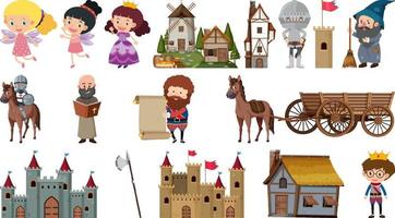 Set of fantasy cartoon characters vector