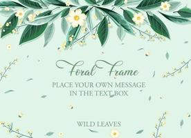 Horizontal card template with flowers and foliage vector