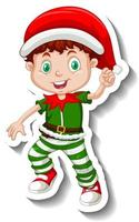 A boy in Christmas costumes vector