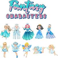 Fantasy cartoon characters set vector