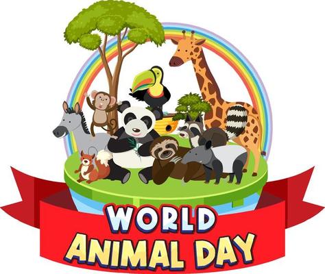 World Animal Day logo with african animals