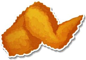 alitas de pollo frito en estilo de dibujos animados vector