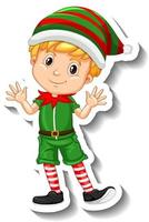 A boy in Christmas elf costumes vector