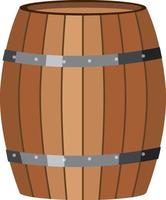 Isolated wooden barrel on white background vector