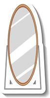 Stand mirror in oval shape on white background vector