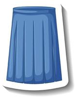 Blue pleated skirt in cartoon style vector