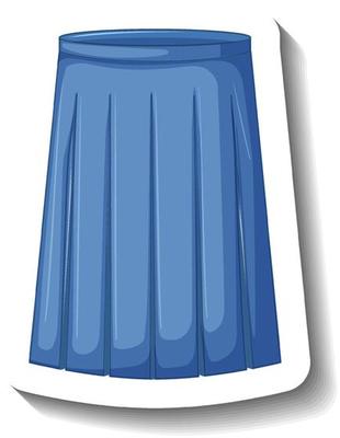 Blue pleated skirt in cartoon style