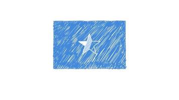 Somalia Flag Marker Whiteboard or Pencil Color Sketch Animation for Presentation