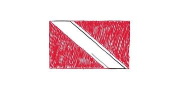 Trinidad and Tobago Flag Marker Whiteboard or Pencil Color Sketch Animation for Presentation video