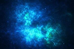 dark blue nebula sparkle blue star universe in outer space horizontal galaxy on space. photo