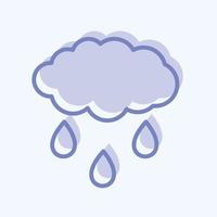 Rain Cloud Icon in trendy two tone style isolated on soft blue background vector